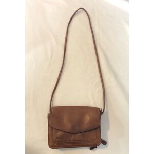 Vintage Leather Fossil Mini Crossbody Organizer